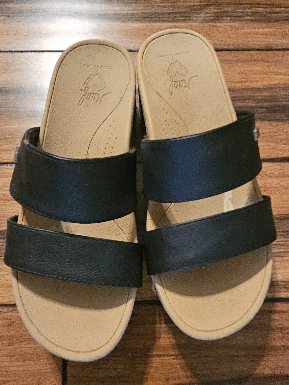 Reef Women's Black Double-Strap Slide Sandals